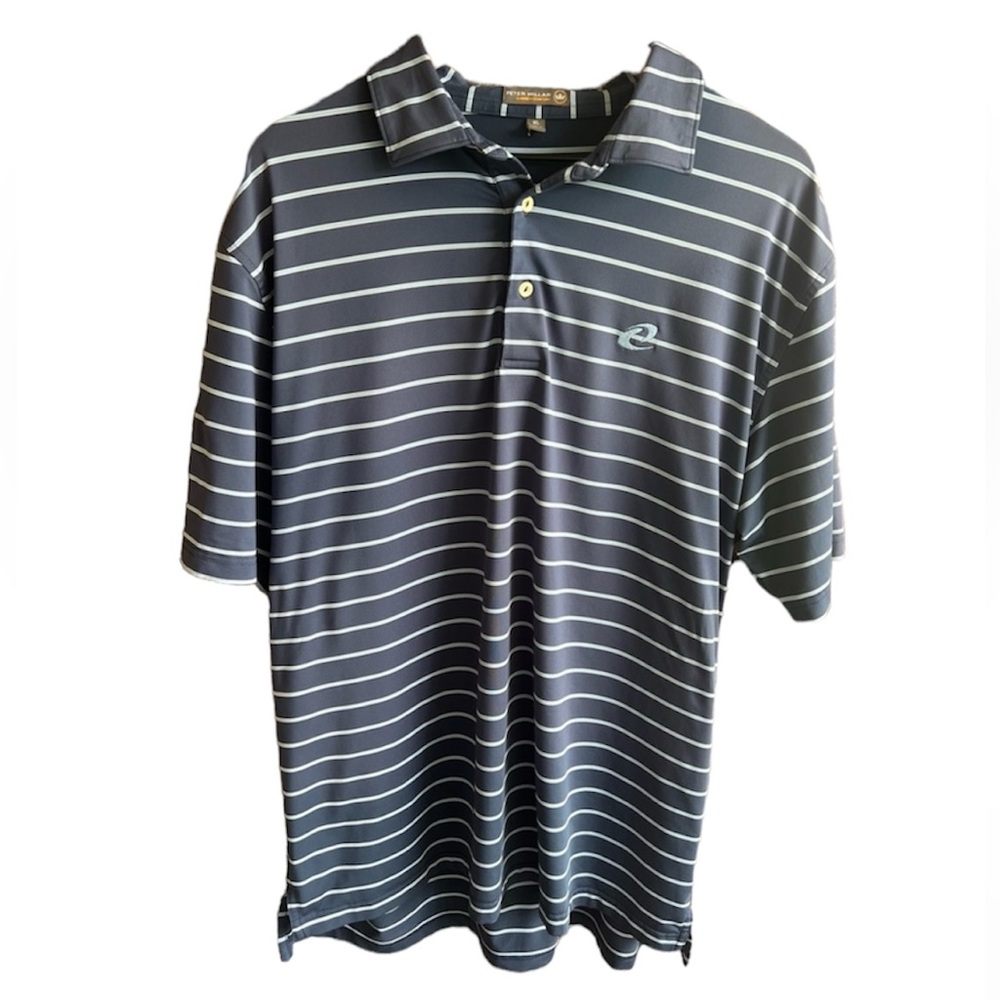 Peter Millar Polo Summer Comfort Navy with light blue stripe Size XL